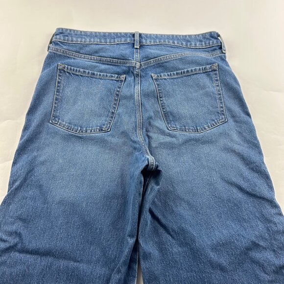 Old Navy Billie Blue Denim Sky Hi Braid Trim Wide Leg Jeans 10 - Picture 6 of 6